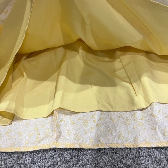 B.Right SHINE SO BRIGHT YELLOW FLORAL JACQUARD PUFF SLEEVE MIDI DRESS Size Small - Picture 10 of 16